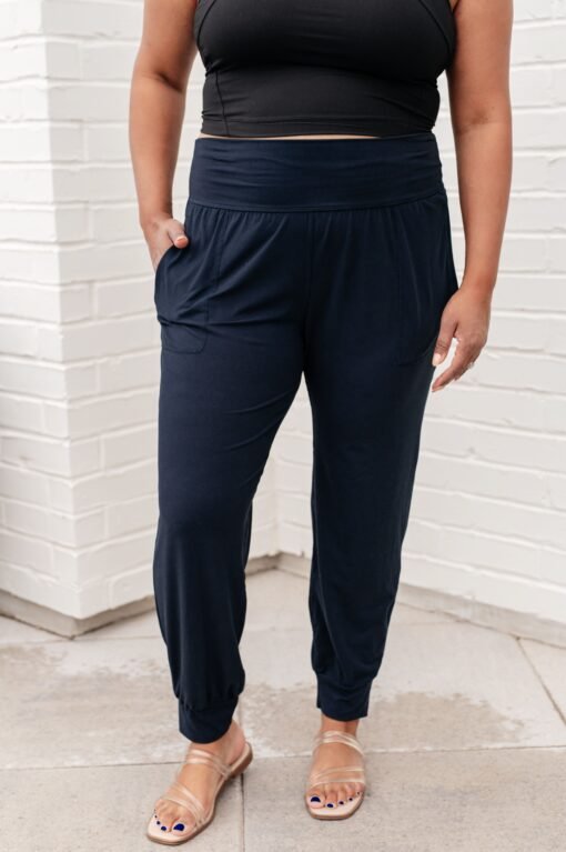 Always Accelerating Joggers in Nocturnal Navy - Fashion Are Us