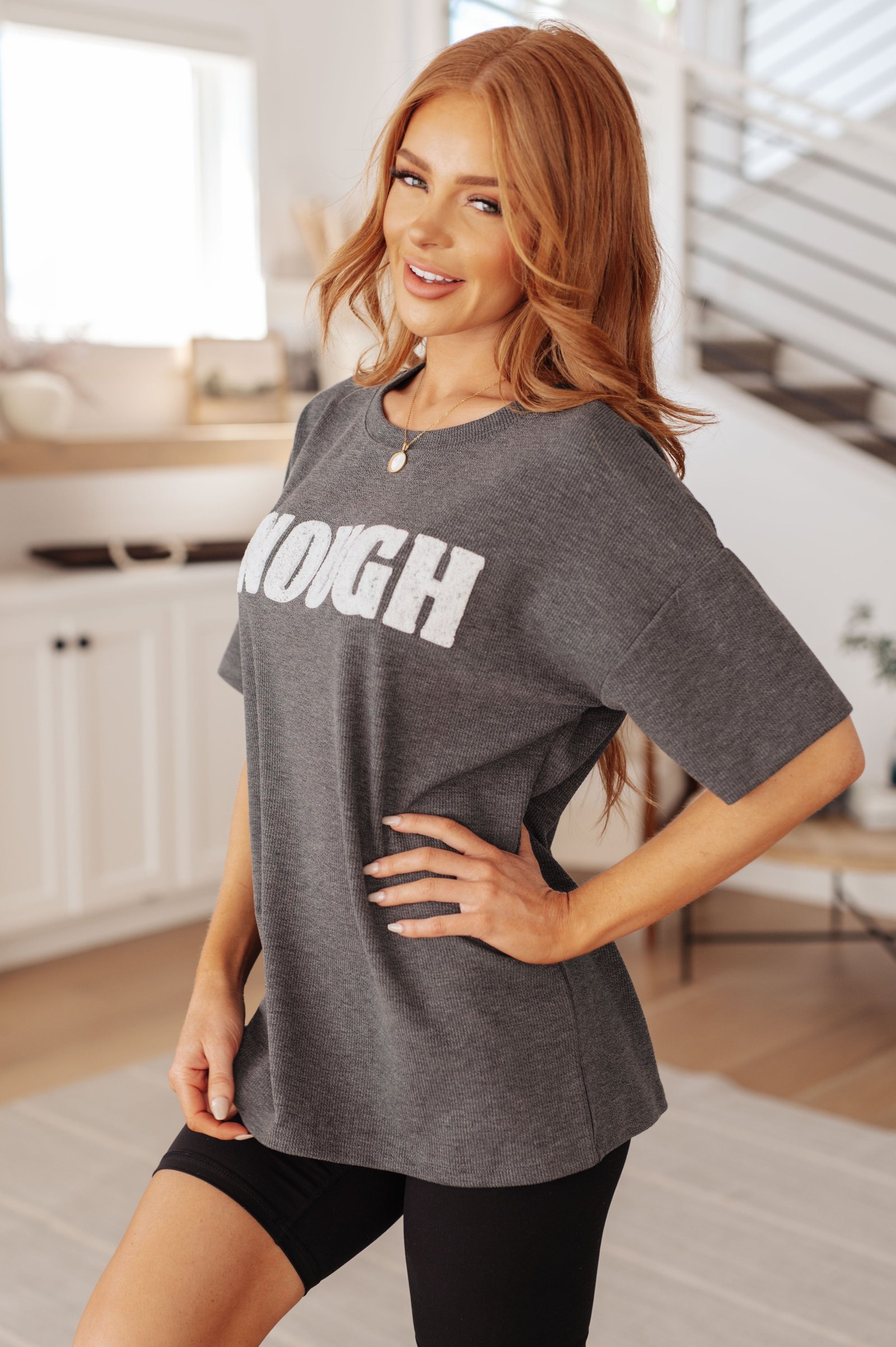 AlwaysEnoughGraphicTeeinCharcoal11 Always Enough Graphic Tee in Charcoal - Fashion Are Us, LLC