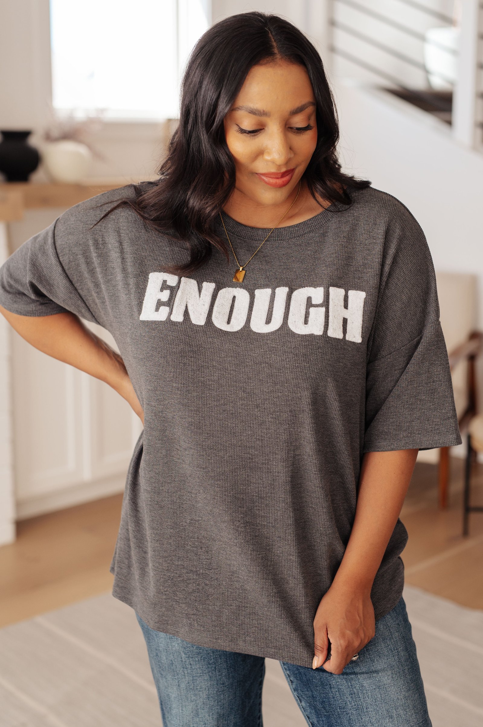 AlwaysEnoughGraphicTeeinCharcoal17 Always Enough Graphic Tee in Charcoal - Fashion Are Us, LLC