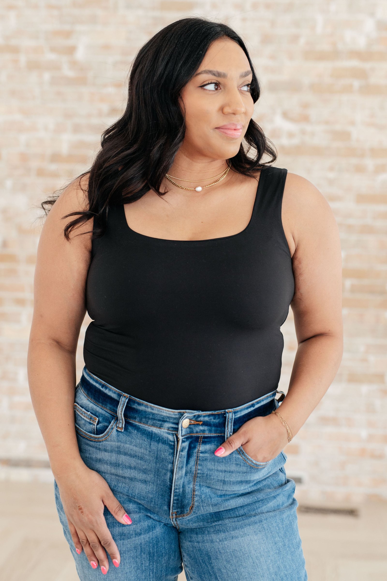 AlwaysRightSquareNeckTankinBlack4 Always Right Square Neck Tank in Black - Fashion Are Us, LLC