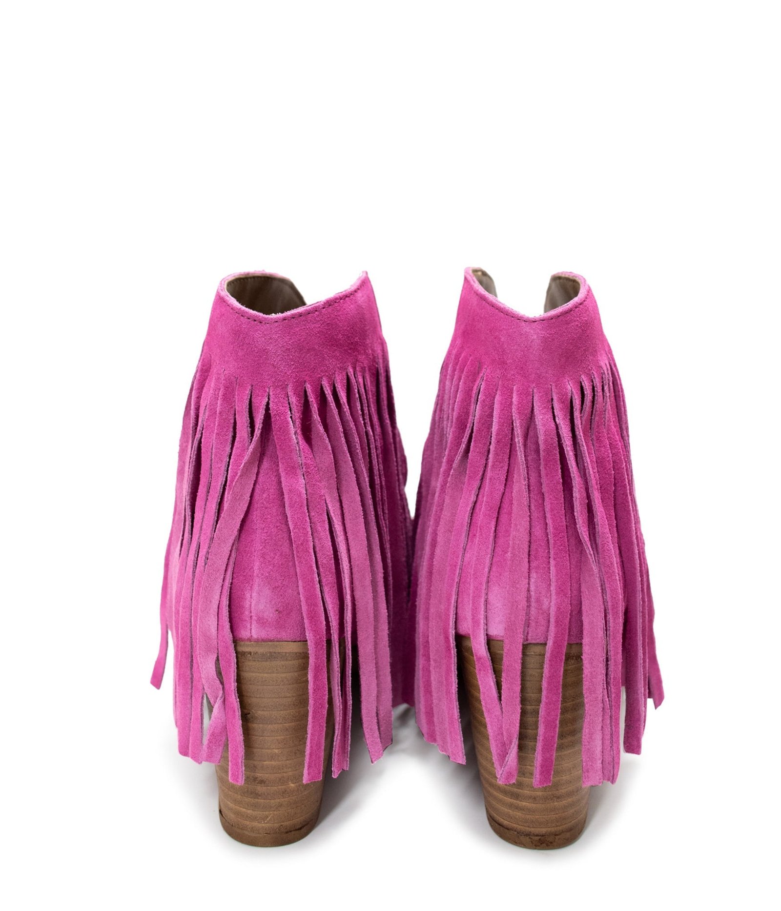 AmosMagenta-12 Amos Fringe Ankle Bootie in Magenta Suede Ave Shops