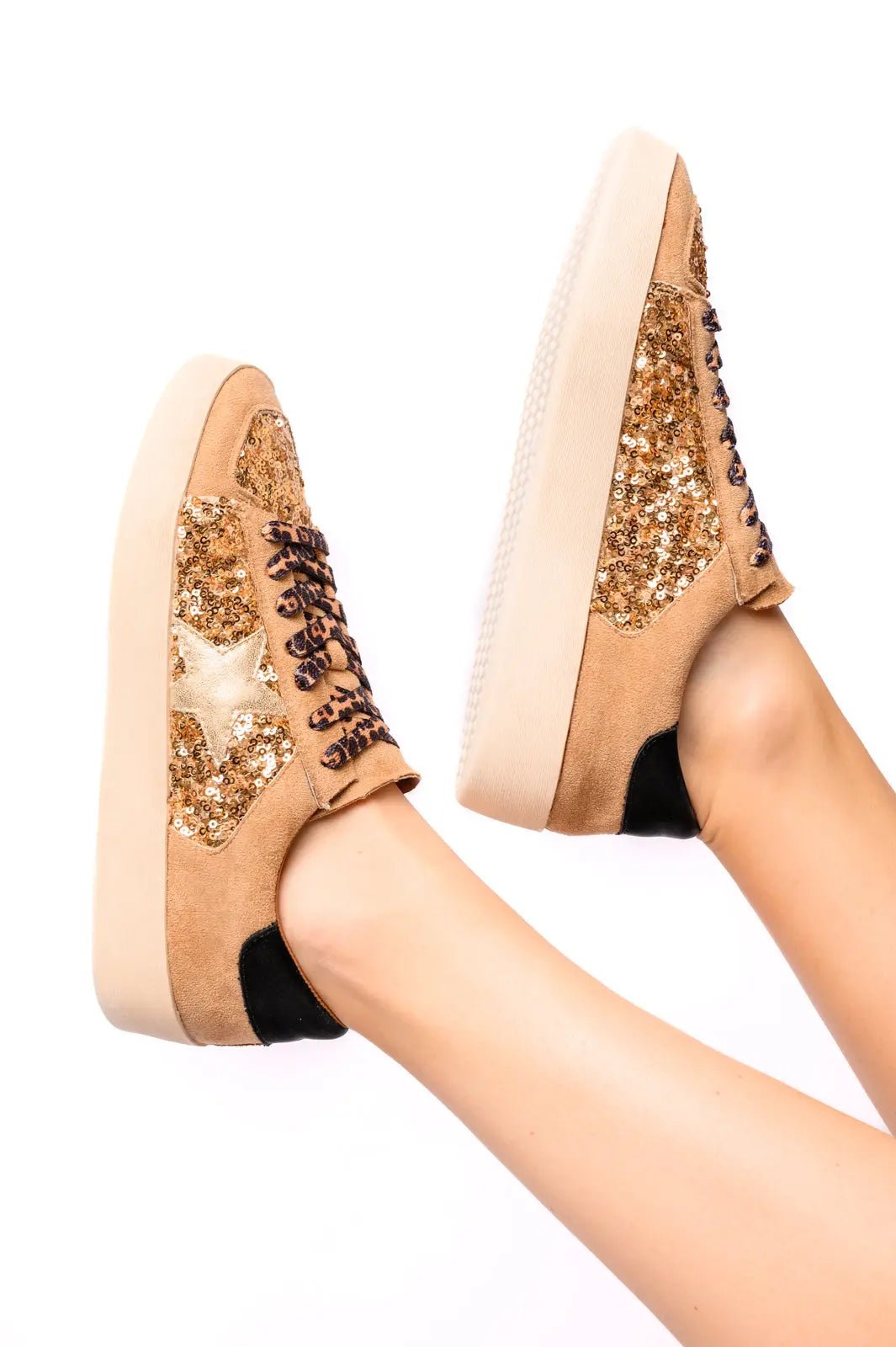 AnotherRoundSneakersinGoldSequins1 Another Round Sneakers in Gold Sequins Ave Shops