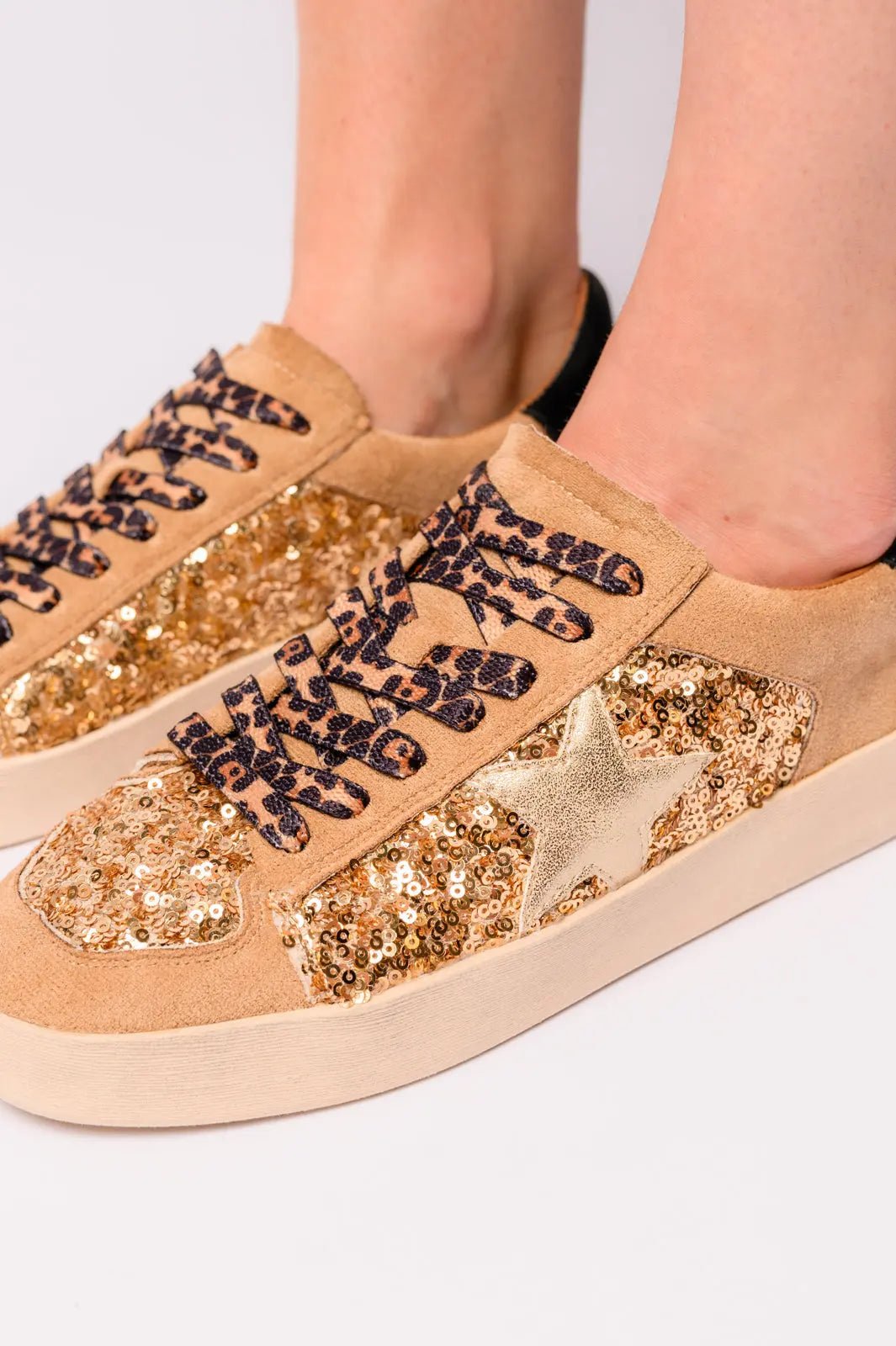 AnotherRoundSneakersinGoldSequins4 Another Round Sneakers in Gold Sequins Ave Shops