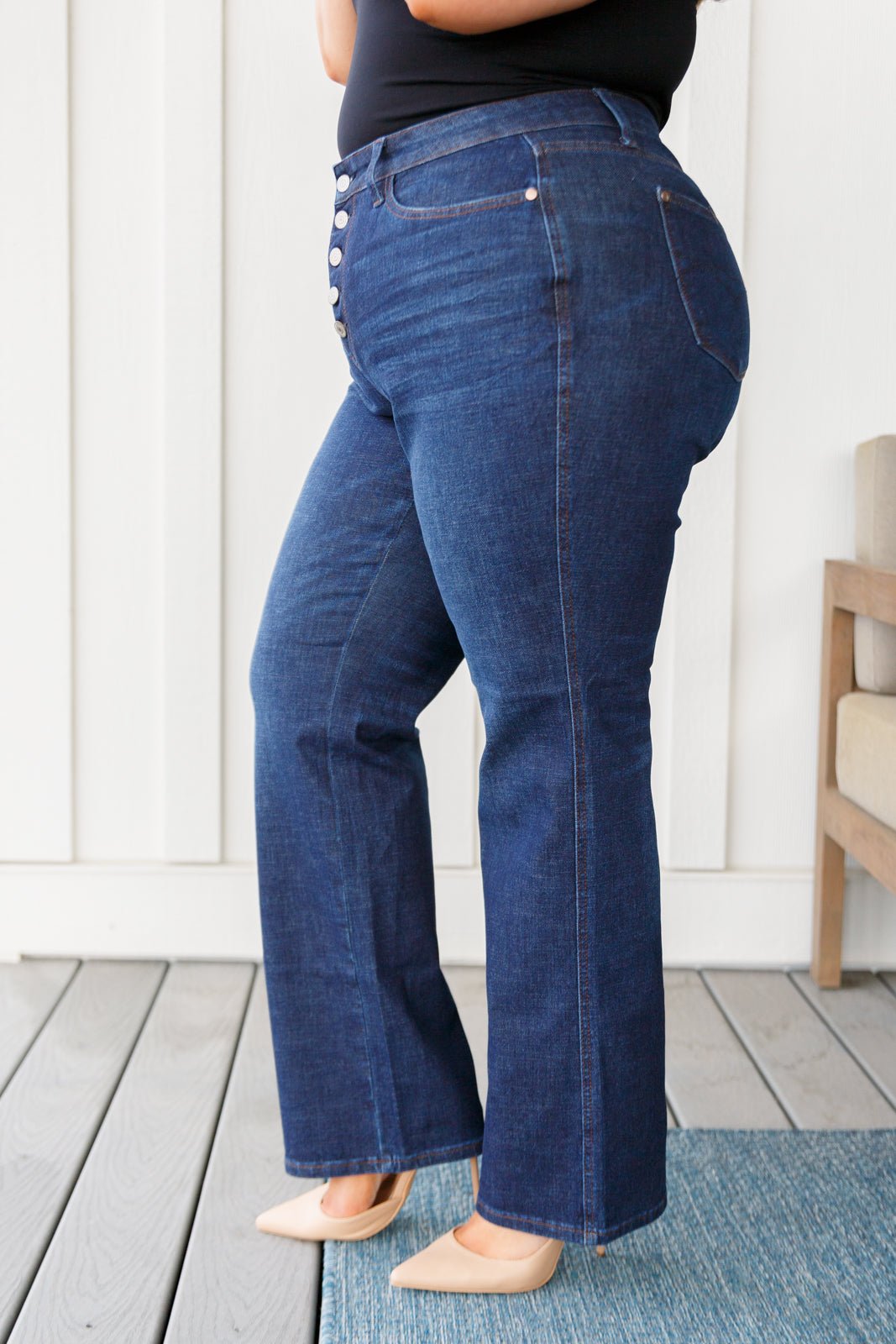 ArloHighRiseButton-FlyStraightJeans3 Arlo High Rise Button-Fly Straight Jeans - Fashion Are Us, LLC