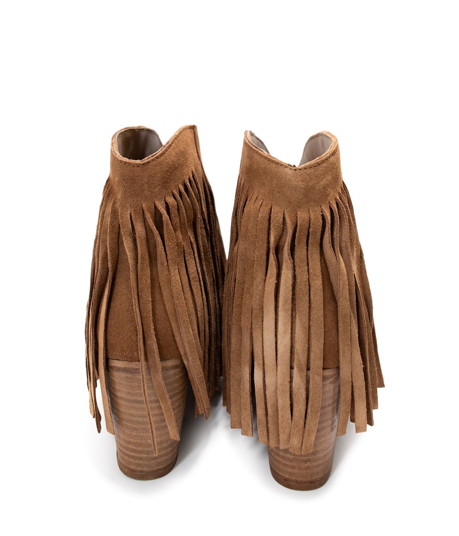 amostan-6 Amos Fringe Ankle Bootie in Tan Suede Ave Shops
