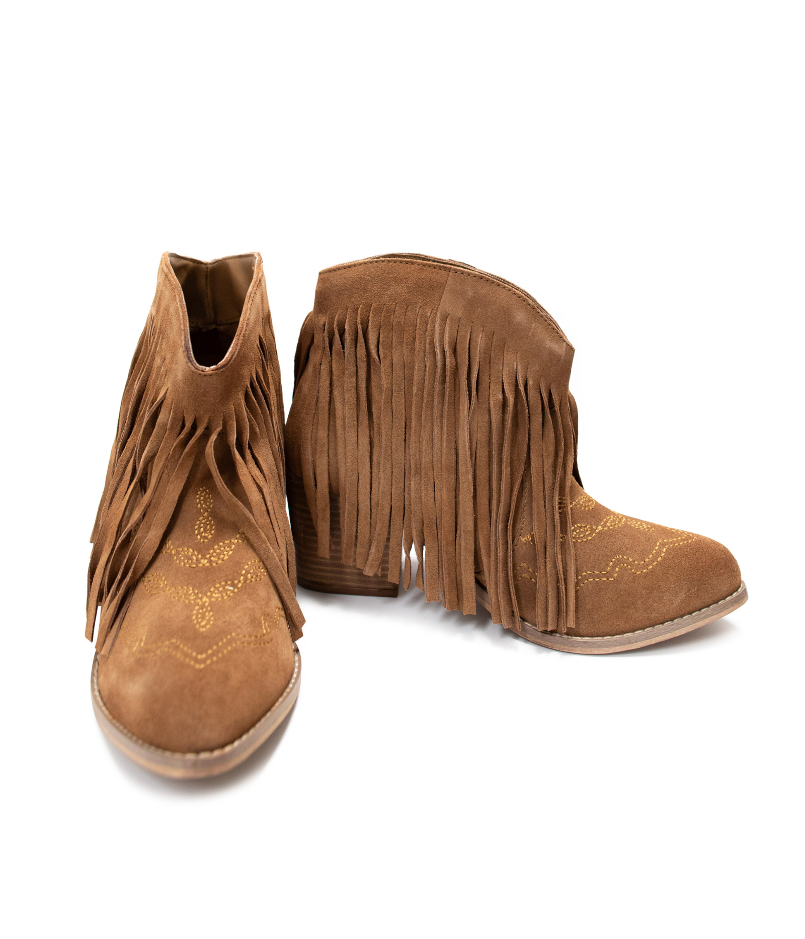 amostan6x7 Amos Fringe Ankle Bootie in Tan Suede Ave Shops
