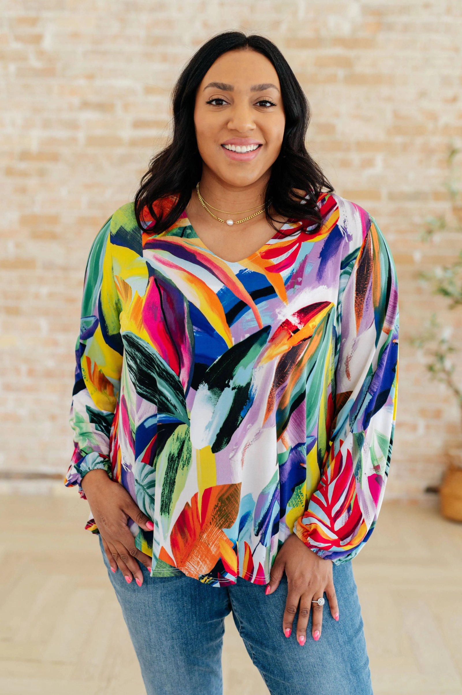 ave-shops-tops-small-all-over-the-world-scoop-neck-blouse-32538149257268 All Over The World Scoop Neck Blouse - Fashion Are Us, LLC