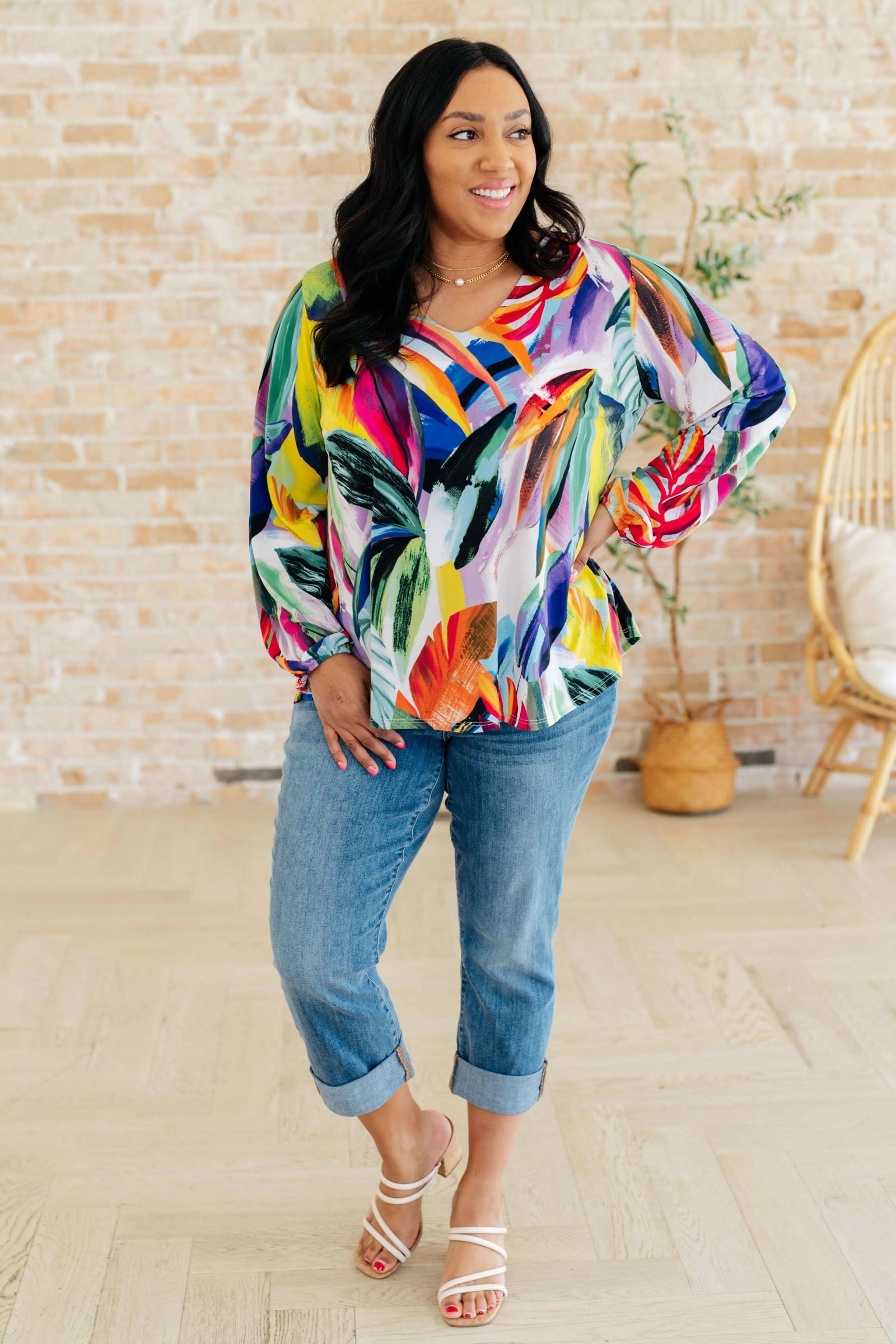 ave-shops-tops-small-all-over-the-world-scoop-neck-blouse-32538149355572 All Over The World Scoop Neck Blouse - Fashion Are Us, LLC