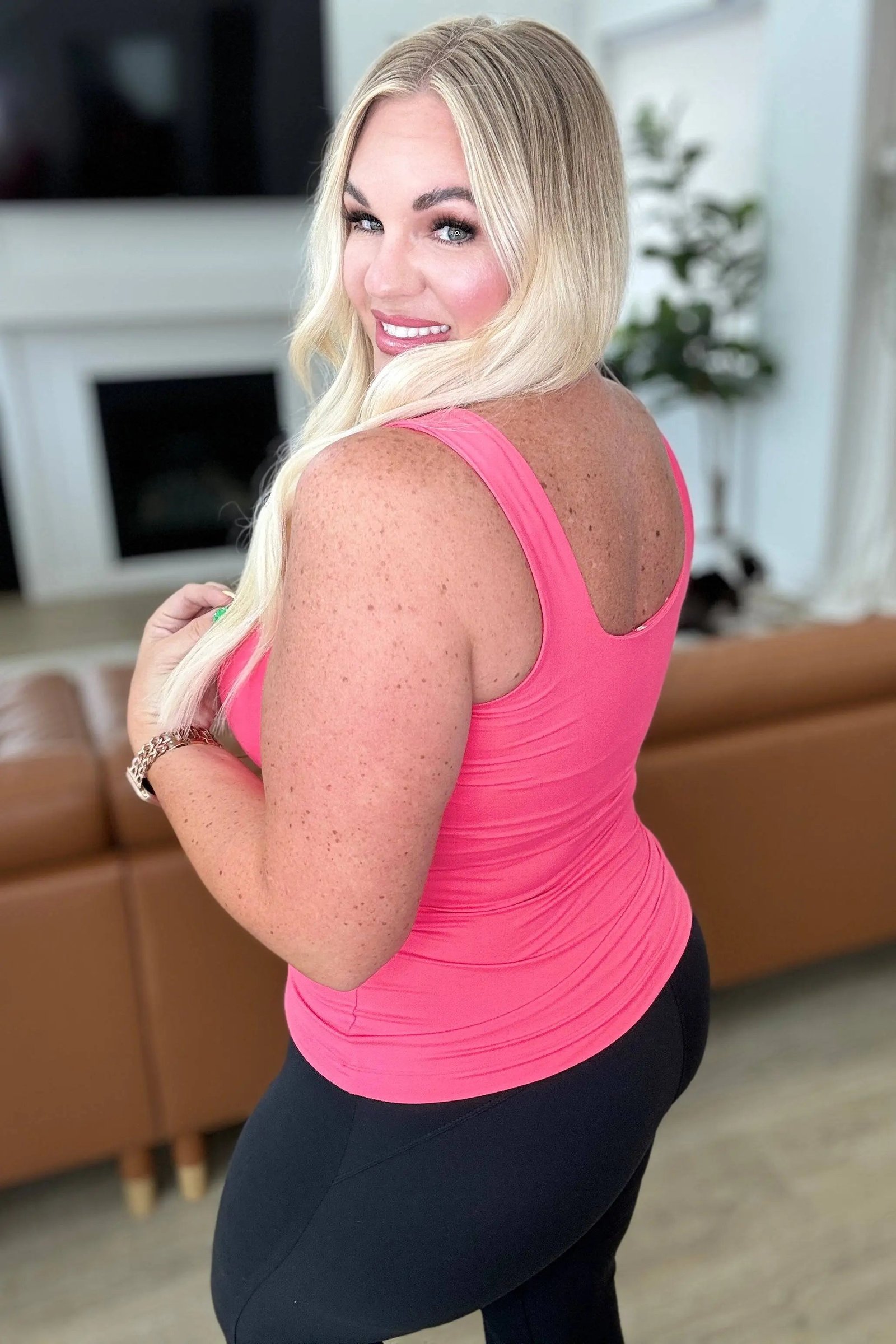 ave-shops-tops-small-always-right-square-neck-tank-in-flamingo-pink-32538002423860 Always Right Square Neck Tank in Flamingo Pink - Fashion Are Us, LLC
